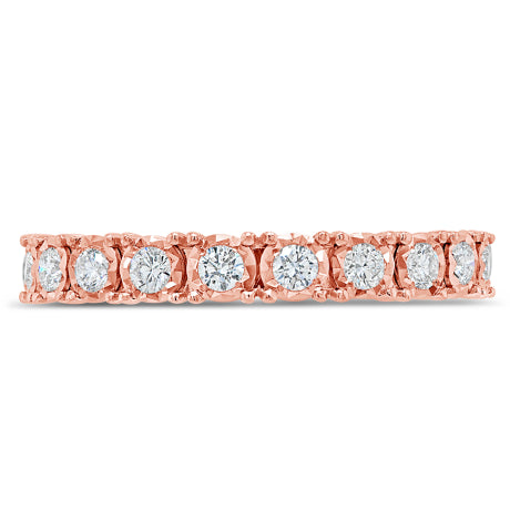 0.61ct 14k Rose Gold Diamond Eternity Ring Size 6