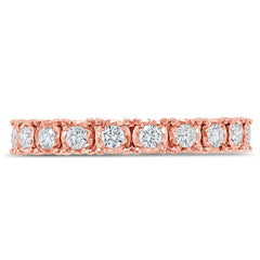 0.61ct 14k Rose Gold Diamond Eternity Ring Size 6