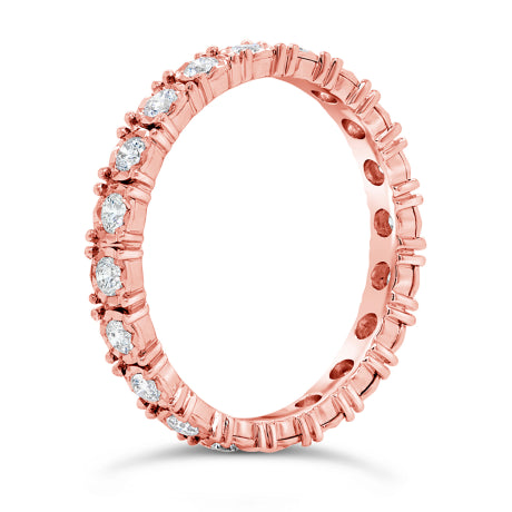 0.61ct 14k Rose Gold Diamond Eternity Ring Size 6