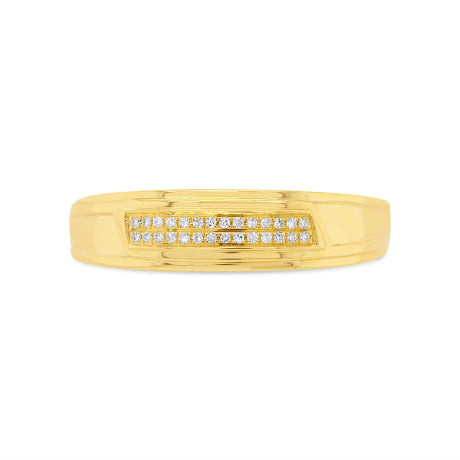 0.06ct 14k Yellow Gold Diamond Men's Band Size 13