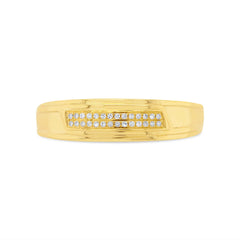 0.06ct 14k Yellow Gold Diamond Men's Band Size 13