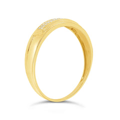 0.06ct 14k Yellow Gold Diamond Men's Band Size 13