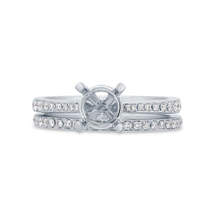 0.44ct 14k White Gold Diamond Semi-mount Ring 2-pc for 1.00ct Center