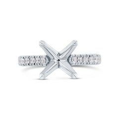 0.43ct 14k White Gold Diamond Semi-mount Ring for 4.00ct Center