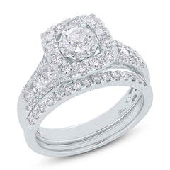 0.40ct Round Brilliant Center and 1.15ct Side 14k White Gold Diamond Wedding Set