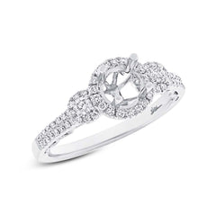 0.35ct 14k White Gold Diamond Semi-mount Ring for 0.50ct Center
