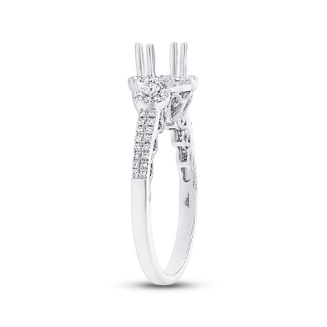 0.35ct 14k White Gold Diamond Semi-mount Ring for 0.50ct Center