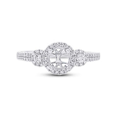 0.35ct 14k White Gold Diamond Semi-mount Ring for 0.50ct Center Size 8.5