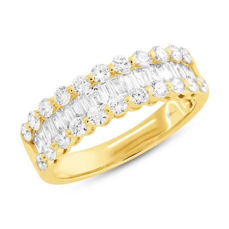 1.36ct 14k Yellow Gold Diamond Baguette Lady's Band