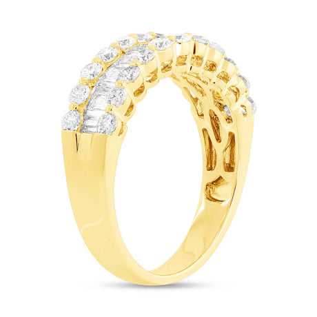 1.36ct 14k Yellow Gold Diamond Baguette Lady's Band