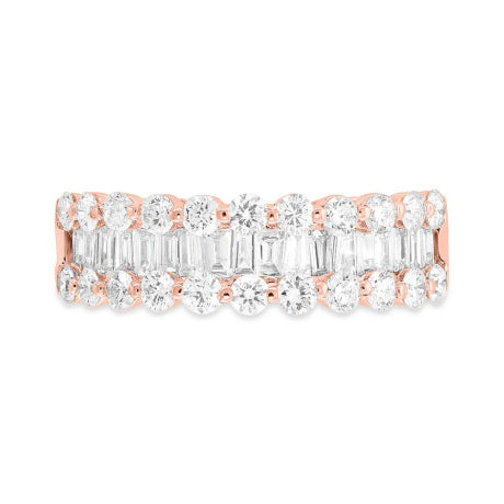 1.36ct 14k Rose Gold Diamond Baguette Lady's Band