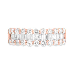 1.36ct 14k Rose Gold Diamond Baguette Lady's Band