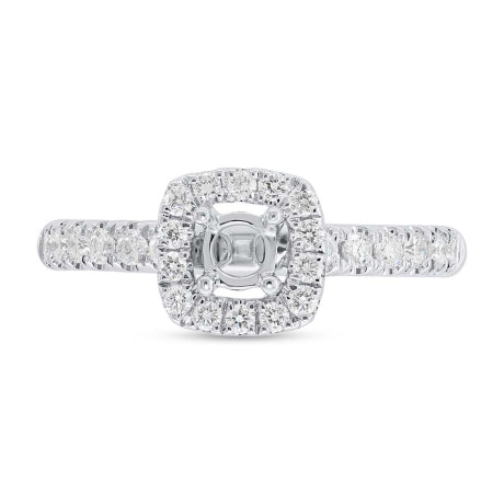 0.45ct 14k White Gold Diamond Semi-mount Ring for 0.25ct Center
