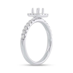 0.45ct 14k White Gold Diamond Semi-mount Ring for 0.25ct Center