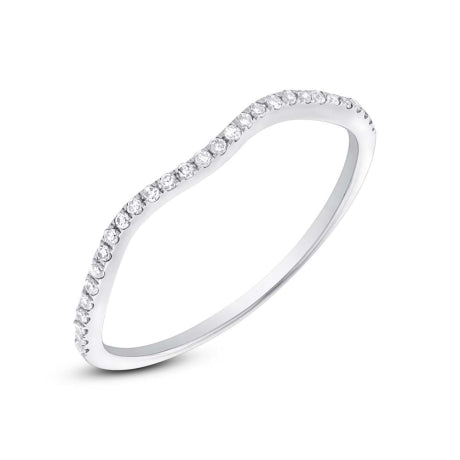 0.12ct 14k White Gold Diamond Lady's Band Size 6.75