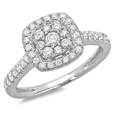 0.60ct 14k White Gold Diamond Lady's Ring Size 5