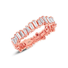 0.67ct 14k Rose Gold Diamond Baguette Lady's Band Size 9