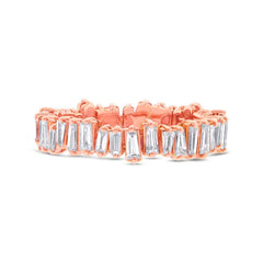 0.67ct 14k Rose Gold Diamond Baguette Lady's Band Size 9