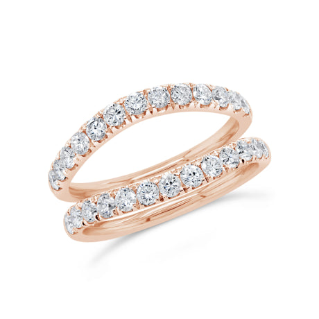1.16ct 14k Rose Gold Diamond Lady's Ring Guard