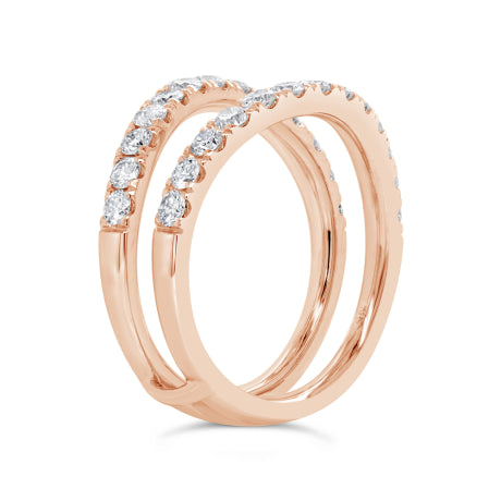 1.16ct 14k Rose Gold Diamond Lady's Ring Guard