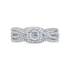 0.29ct 14k White Gold Diamond Semi-mount Ring for 0.25ct Center 3-pc