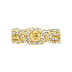 0.29ct 14k Yellow Gold Diamond Semi-mount Ring for 0.25ct Center 3-pc
