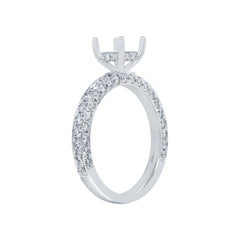 1.12ct 14k White Gold Diamond Semi-mount Ring for 1.25ct Center