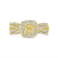 0.35ct 14k Yellow Gold Diamond Semi-mount Ring for 0.25ct Center 3-pc
