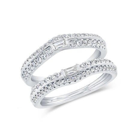 0.62ct 14k White Gold Diamond Lady's Ring Guard