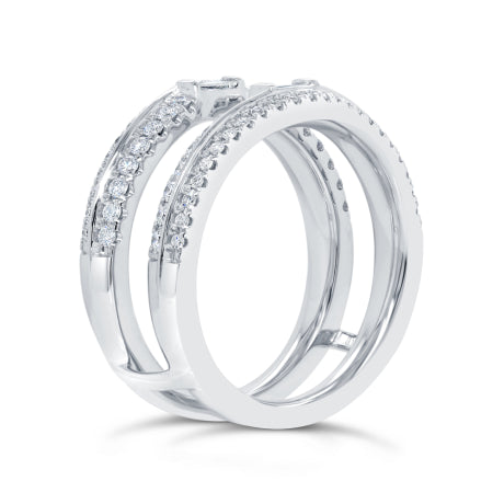 0.62ct 14k White Gold Diamond Lady's Ring Guard