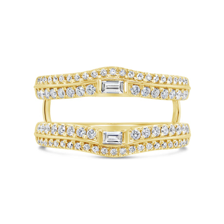 0.62ct 14k Yellow Gold Diamond Lady's Ring Guard