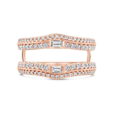 0.62ct 14k Rose Gold Diamond Lady's Ring Guard