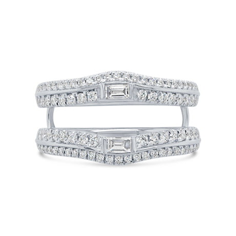 0.61ct 14k White Gold Diamond Lady's Ring Guard