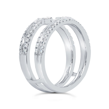 0.61ct 14k White Gold Diamond Lady's Ring Guard