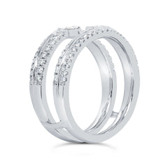 0.61ct 14k White Gold Diamond Lady's Ring Guard