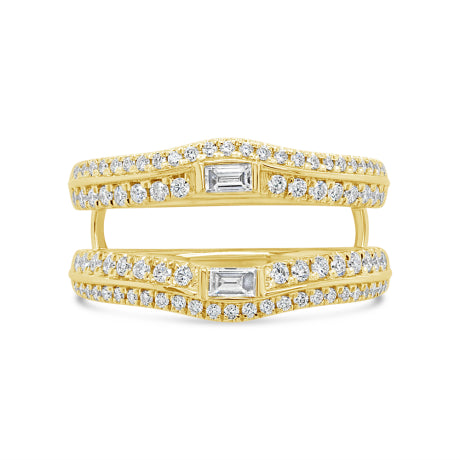 0.61ct 14k Yellow Gold Diamond Lady's Ring Guard