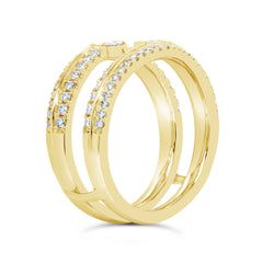 0.61ct 14k Yellow Gold Diamond Lady's Ring Guard