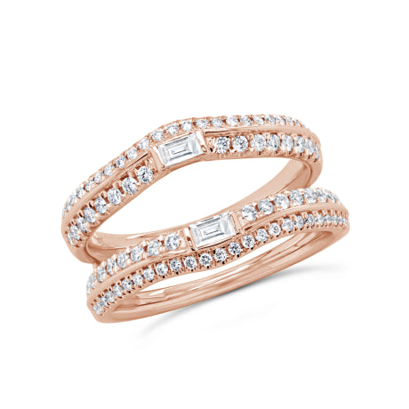 0.61ct 14k Rose Gold Diamond Lady's Ring Guard