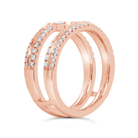 0.61ct 14k Rose Gold Diamond Lady's Ring Guard