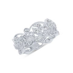 1.26ct 14k White Gold Diamond Lady's Leaf Ring