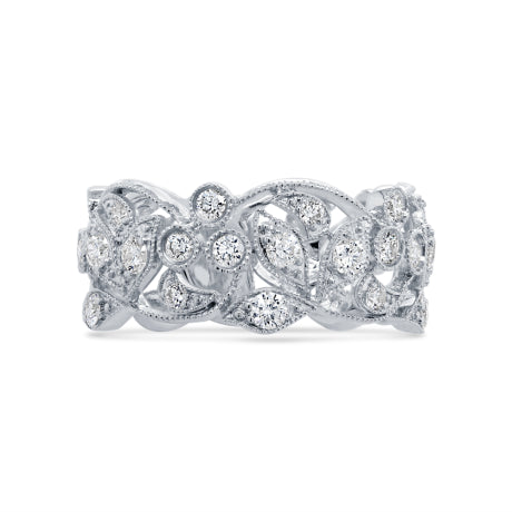 1.26ct 14k White Gold Diamond Lady's Leaf Ring