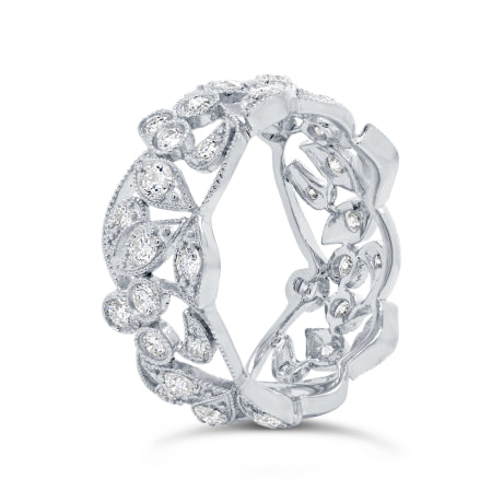 1.26ct 14k White Gold Diamond Lady's Leaf Ring