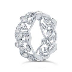 1.26ct 14k White Gold Diamond Lady's Leaf Ring