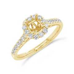 0.48ct 18k Yellow Gold Diamond Semi-mount Ring for 0.75ct Center