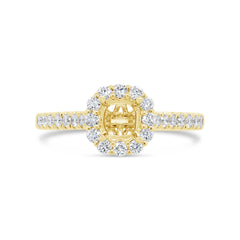 0.48ct 18k Yellow Gold Diamond Semi-mount Ring for 0.75ct Center