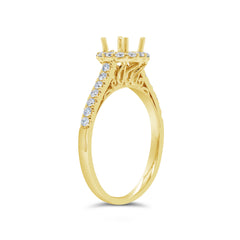 0.48ct 18k Yellow Gold Diamond Semi-mount Ring for 0.75ct Center