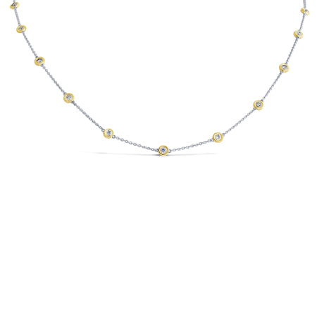 0.85ct 14k Two-tone Gold 18" Diamonds By The Yard Chain