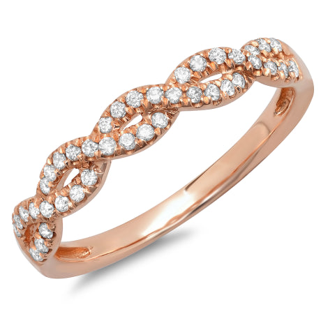 0.22ct 14k Rose Gold Diamond Lady's Ring Size 8.5
