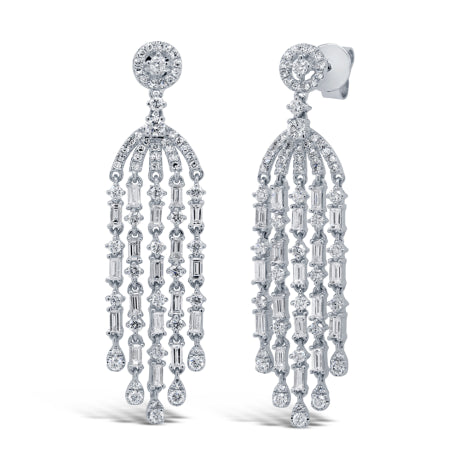1.83ct 14k White Gold Diamond Baguette Earring