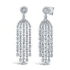 1.83ct 14k White Gold Diamond Baguette Earring